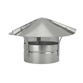 Cone Top Chimney Cap with Screen (4 Inch), Silver