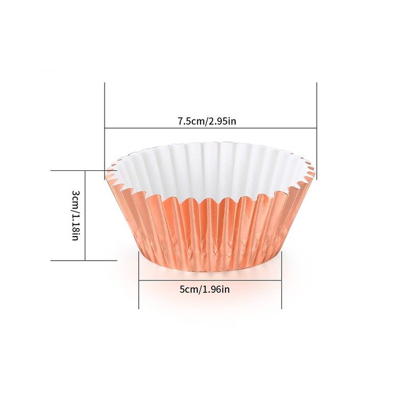 300 Pieces Foil Metallic Cupcake Cases, Muffin Cakes Paper Liners