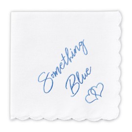 W&F GIFT Wedding Handkerchief - 12" x 12" - Something Blue for Bride on Wedding Day - Mother of the Bride Gifts, Bridal Wedding Hankie – Best Friend Wedding Gifts for Bridesmaids