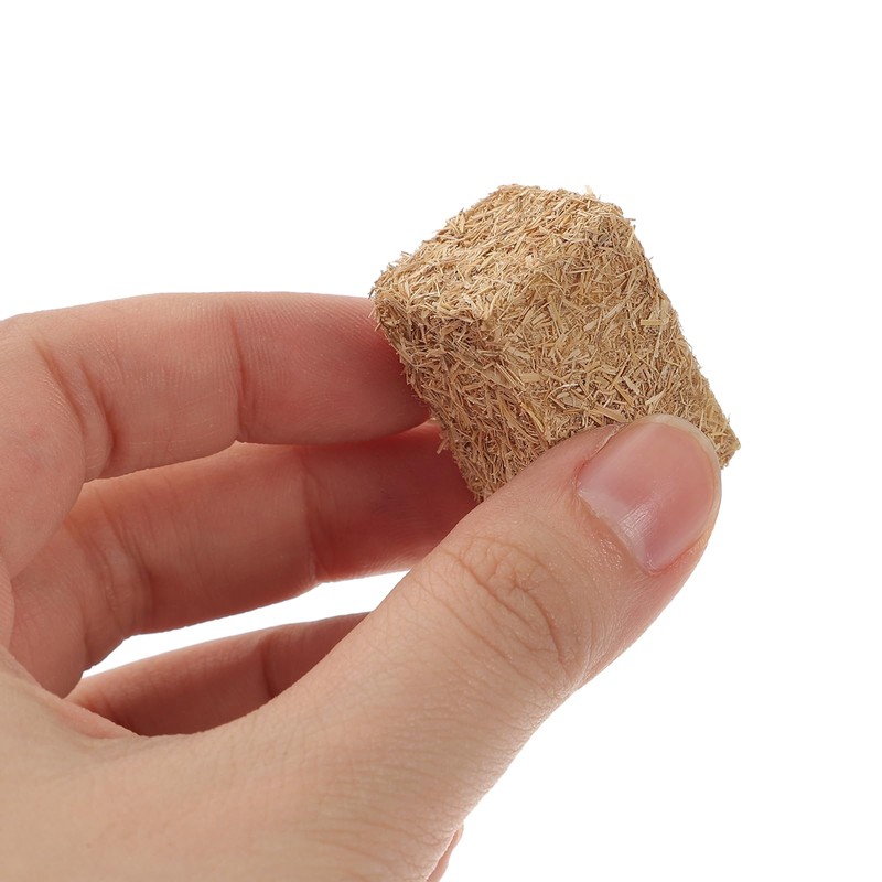 4pcs Mini Bales Miniature Blocks Figurine Stackable Haystack for Craft