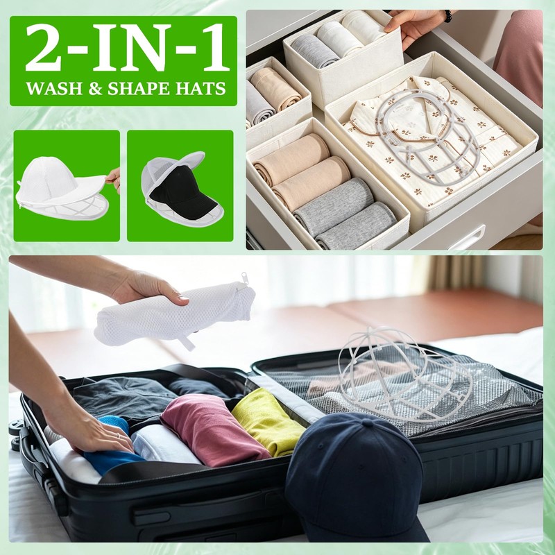 RHAIQBVC 2Pcs Baseball Cap Washing Cage ABS Frame Hat Washing