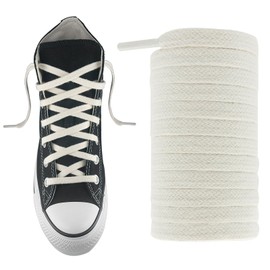UamGlsob 5/16" Flat Cotton Shoe Laces for Sneakers, Wide Replacement Shoe Strings Premium Shoelaces for High Top Athletic Shoes (Beige,39"/100cm)