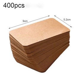 Roczential 400pcs Blank Cards Blank Cards 9x5.2cm Craft Business Card Message Memo Card Handwriting Label Bookmark Word Cards Memorization Cards Learning Cards (Brown)