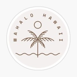Endless New Objects Hawaii Mahalo Aloha Palm Trees Vinyl Decal MacBook Laptop Window Quote Sticker