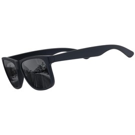 STORYCOAST Classic Polarized Sunglasses for Men Women Retro Square Shades UV400 Protection Matte Black Frame/Gray Lens