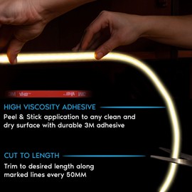 LUXRITE LED Strip Lights 16.4FT, 3500K Natural White, Ultra High Density, 8mm, 270 Lumens/FT, Cut to Length, 3W/FT, CRI 90, 24V Flexible Tape Light, UL Listed - Home and Remodel, Accent Lighting