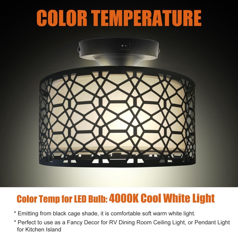 Facon 12V RV Pendant Light Fixtures - 11'' Interior Ceiling