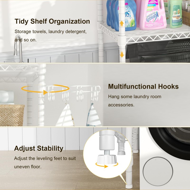 Ulif U8 Mini Laundry Room Storage Organizer, Over The Washer