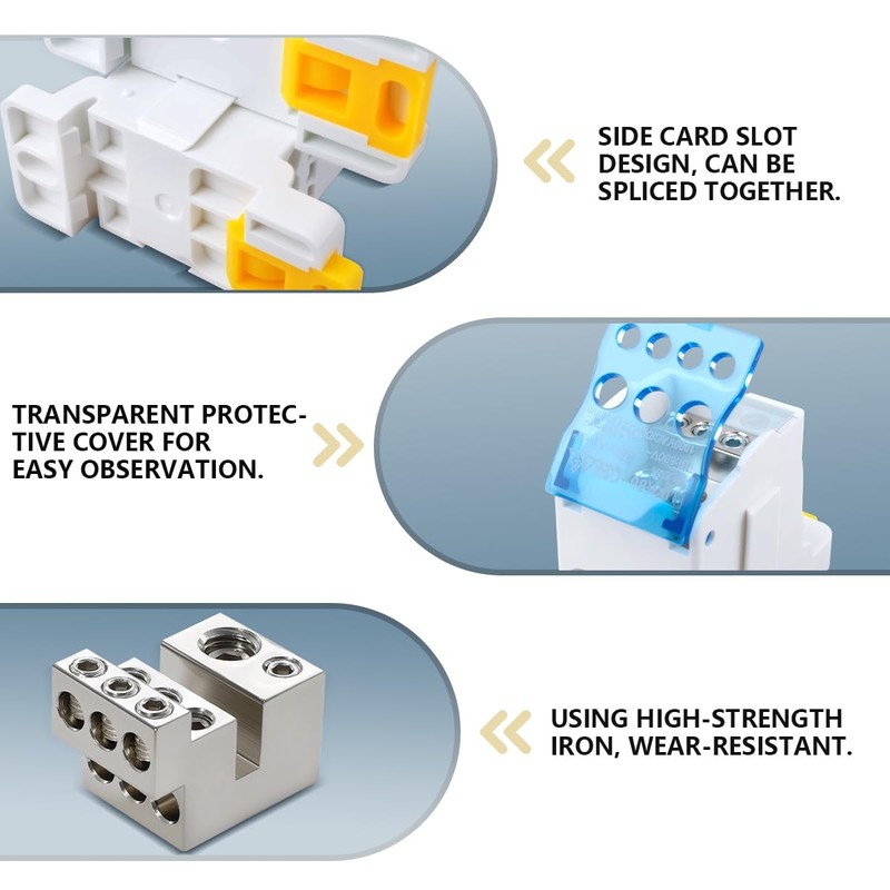 Innfeeltech 1Pcs Terminal Block Distribution Box 80A 1 In 6