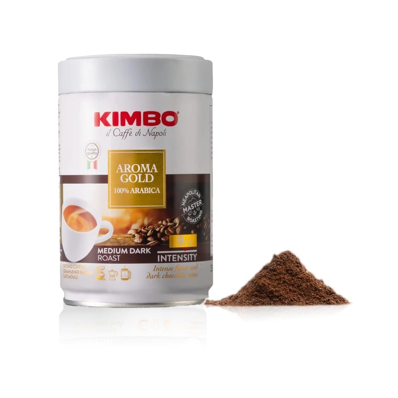 Kimbo Aroma Gold 100% Arabica Ground Coffee | Medium Dark