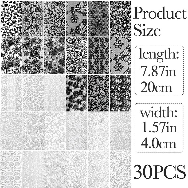 SmallCat 30 Pcs Nail Transfer Foil, Lace Nail Foil, Lace