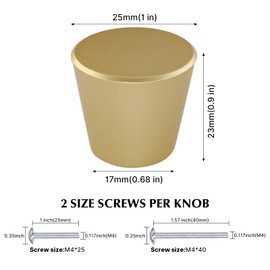 LONTAN 10 Furniture Knobs Gold Cabinet Handles Gold Metal Drawer Knobs Gold Cabinet Knobs Door Knobs Wardrobe Pull Handles Furniture Handle Knob for Cabinet