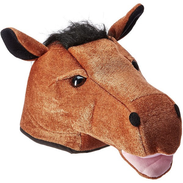 Plush Horse Head Hat Party Accessory (1 count) (1/Pkg)