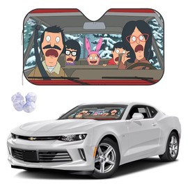 Funny Cartoon Car Sunshade Front Windshield Sun Shade Hardened Sun Visor Shield Cover Foldable Reflector for Car Truck SUV, Keeps Your Vehicle Cool