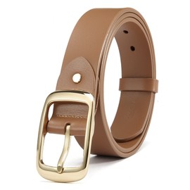 CHAOREN Womens Belts for Jeans - Brown Leather Belt Women 1.3" Width - Genuine Leather Crafted by Hand