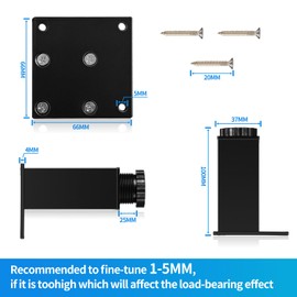 Niviy Pack of 8 100 mm Furniture Feet, Aluminium Cabinet Feet Legs for Chairs Table Cabinet Bathroom Cabinet Sofa Furniture Legs with Screws Stable and Easy Assembly Square Black with Screws 24 Pieces