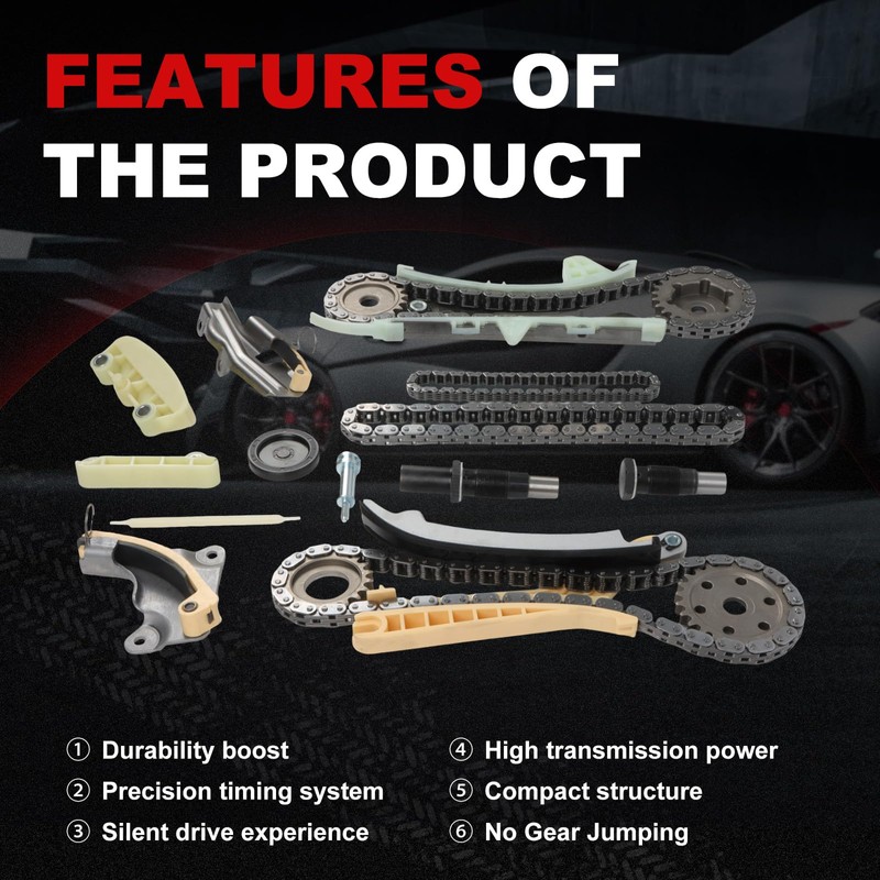 Engine Timing Chain Kit Compatible with 1997-2005 Ford/Explorer Mustang Ranger