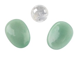 Lapis Vitalis Eye Stones Set Aventurine Quartz – High Quality Green Gemstones – Stone Set for Treatments & Massage – Gemstone Set Including Massage Ball Made of Rock Crystal & Instructions (English language not guaranteed)