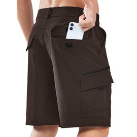 NORTHYARD Men's Casual Cargo Shorts 9" Golf Athletic Classic Work Stretch Hiking Lightweight Quick Dry Outdoor Travel Fishing Brown S
