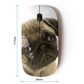 KOOLmouse [ Optical 2.4G Wireless Mouse [ Pug Sad Shy Puppy Guilty Look Dog Small ]