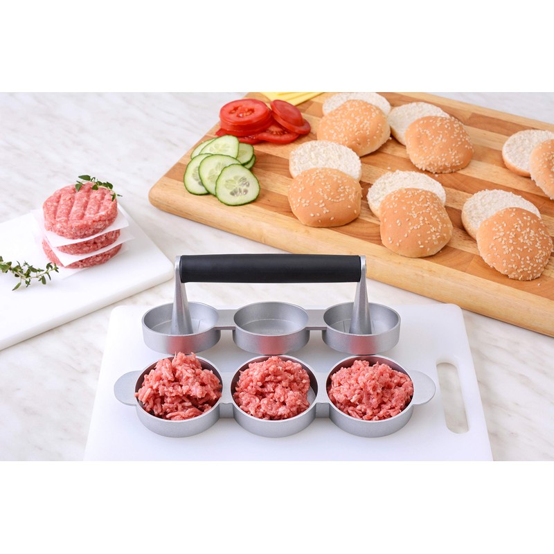 GRÄWE Hamburger Press for 3 Mini Burger Patties, 3 Mini
