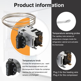 Upgraded 800393 Temperature Control Kit Compatible with True Equipment Refrigerator Parts, Freezer TC/TSD/T/GDM/GEM/G4SM Series Thermostat, Refrigerator Thermostat, Replaces 800306, 831932, 461387