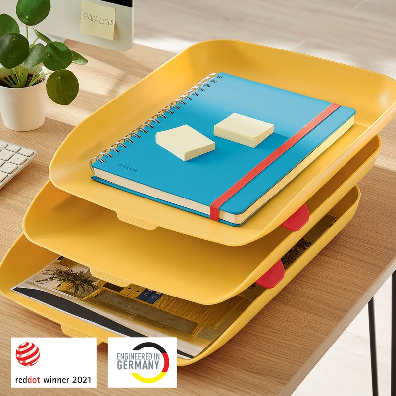 Leitz Cosy Series 53582019 A4 Letter Tray, Set of 3