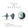 KoyeKei Black Cross Hoop Earrings Turquoise for Men Women 925