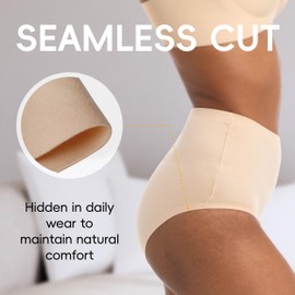 IRISMORII Adult Incontinence Protective Underwear for Women Reusable Bladder Leakage Protection Brief Postpartum 56 ml Absorbency Panties 3 Pack (Skin-Skin-Black, XL)