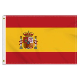 Large 60 x 90 cm Spain Flag, 2 x 3 ft Medium 150D Spanish Banner, Durable Doube Side Print Decor Brass Eyelets Medium Spain