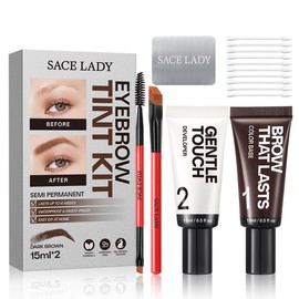 SACE LADY  Eyebrow Tint Kit,Long-lasting Waterproof Sweat-proof Eyebrow Dye Paste Set,Hair Color Kit Makeup Cosmetics:_BROWN