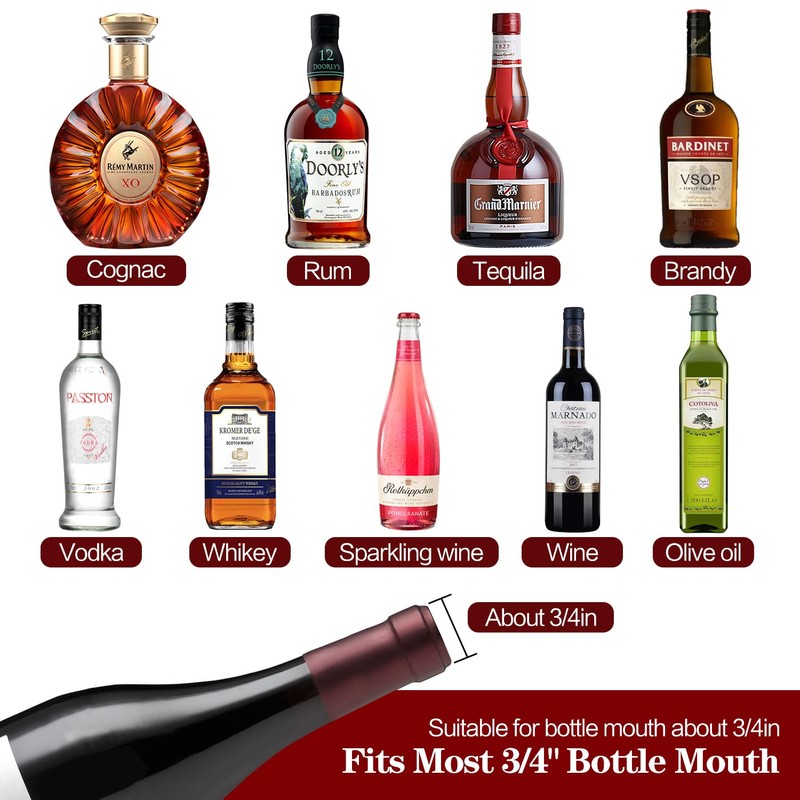 24 Pack Liquor Pour Spout, Stainless Steel Classic Bottle Pourers