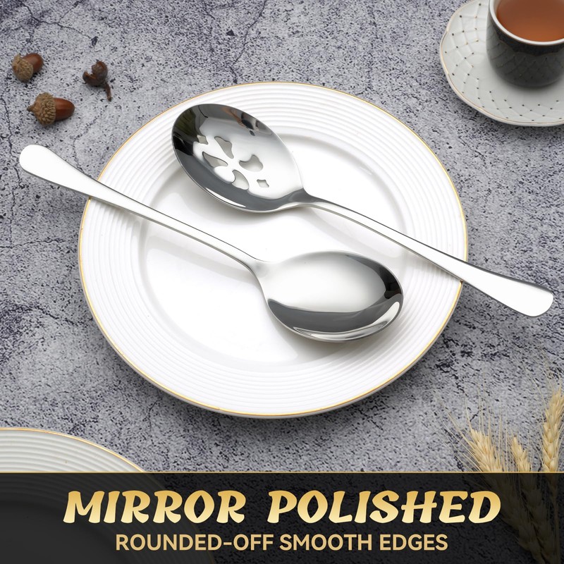 Keyoxy 6 Piece Stainless Steel Serving Spoon Set - 3