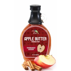 Green Jay Gourmet Apple Butter Syrup - Premium Breakfast Syrup with Sweet Apples, Spices & Lemon Juice - All-Natural, Non-GMO Pancake Syrup, Waffle Syrup & Dessert Syrup - 8 Ounces