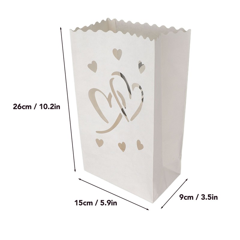 20pcs Tea Light Candle Bag Flame Retardant Reusable Heart Shape