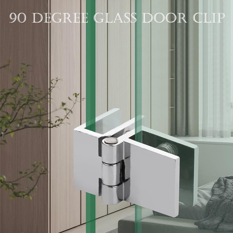 4 Pcs Glass Door Hinge 90 Degree Double Side Shower