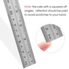 HIHUHEN Stainless Steel Ruler 15cm+20cm+30cm Office Ruler 3 Pieces Set