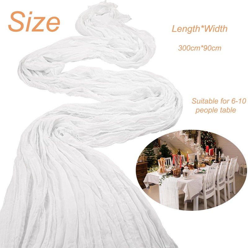 White Table Runner,Long table runner 90×300cm(35"x118"),for Wedding Table Decoration ,Birthday