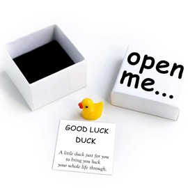 WENGIFT I Love You Good Luck Duck Gift Desk Buddy Cute little Duck Pocket Hug Duck Lover Best Friend Gift