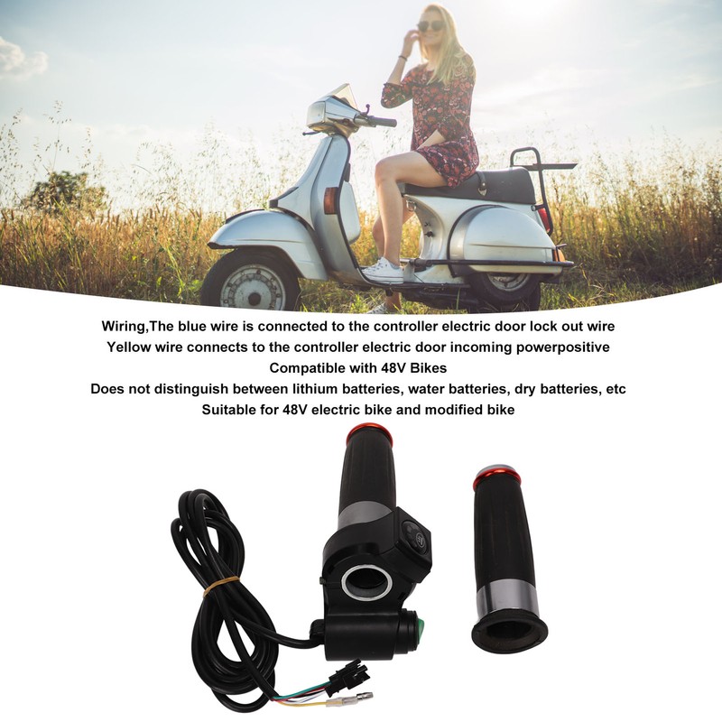 1Pair E Bike Throttle Grip 4 Lights Double Circle Accelerator