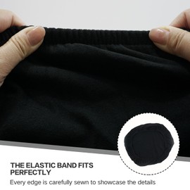 Universal Black Office Chair Cover Stretch Breathable Chair Seat Cushion Protector Covers Anti-Slip Removable Washable Elastic Slipcover for Rotating, Armrests, Swivel, Computer, Gaming Chair