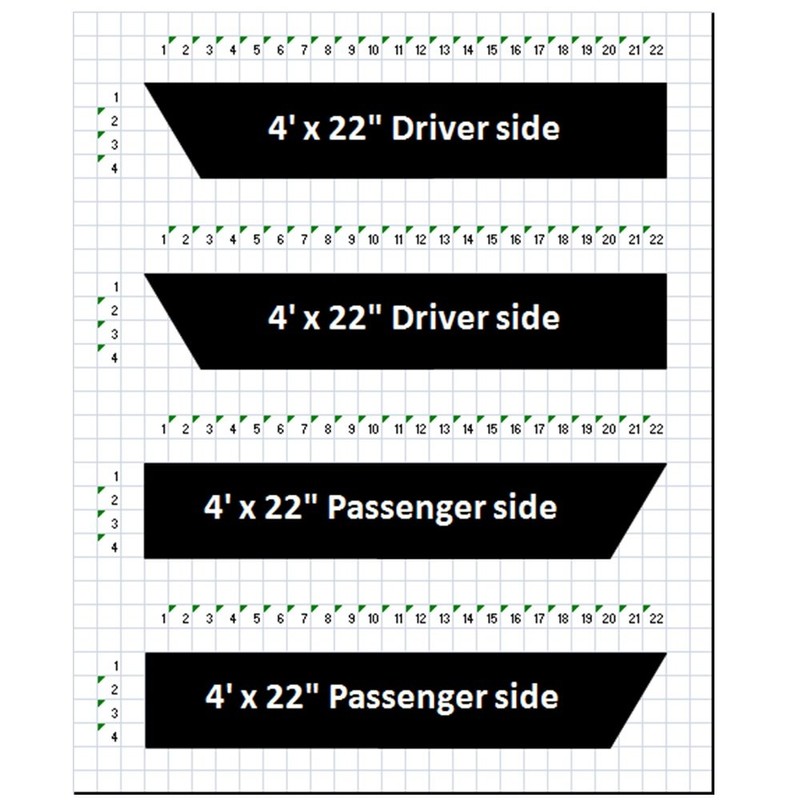 4 Inch Rear Fender Hash Mark Double Bars Racing Stripes