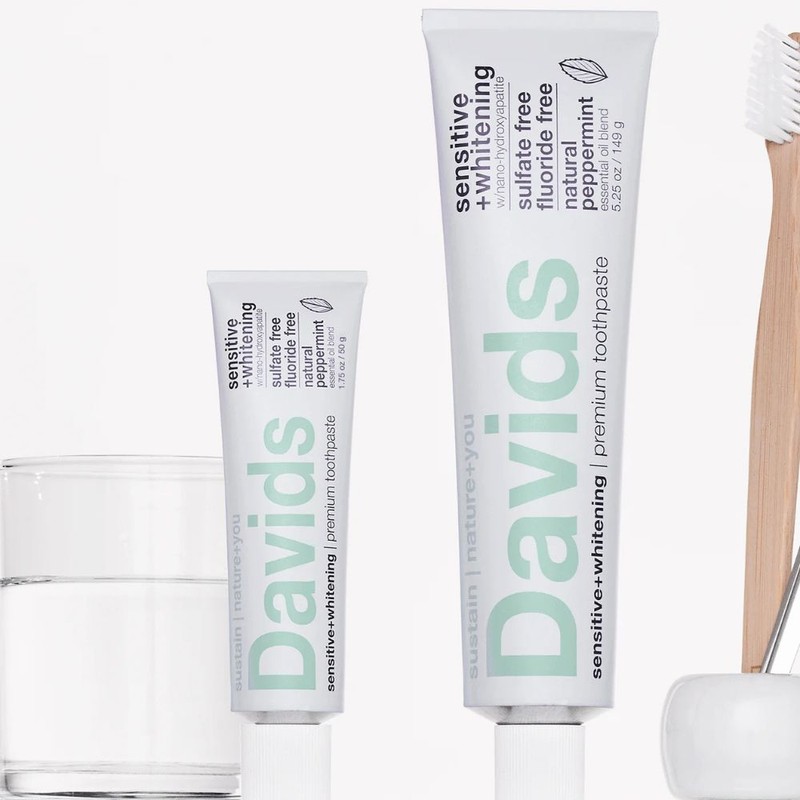 Davids Hydroxi Toothpaste - Sensitive + Whitening Peppermint, 113g