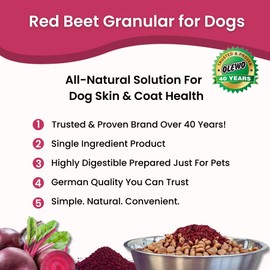 Olewo Red Beets for Dogs Granular – Natural Anti Itch Dog Food Topper, Immune, Cleansing, Skin & Coat Support, Dehydrated Whole Food Multivitamin & Fiber, 22 oz