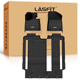 LASFIT Floor Mats Fit for Toyota Sienna 2021-2024(8 Passengers) All Weather TPE Custom Fit Floor Liner for Toyota Sienna 8 Seats Front and Rear Car Mats, Black