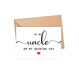 DiandDesignGift To My Uncle On My Wedding Day Card - Wedding Day Card - Family Of The Bride Or Groom Cards - Wedding Party Card - Calligraphy Card Uncle Wedding Day - Thank You Wedding Card