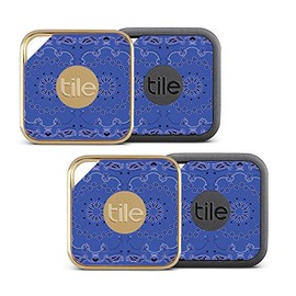 MightySkins Skin Compatible with Tile Pro Sport and Style Smart (Pack of 4 Skins) - Blue Bandana | Protective, Durable, and Unique Vinyl wrap Cover | Easy to Apply, Remove | Made in The USA