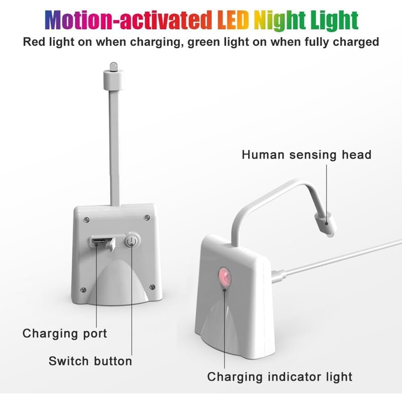 Hsthe Sea 16 Color Motion Sensor Night Light for Toilet