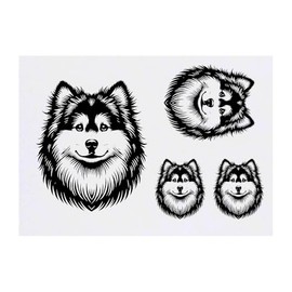 Azeeda 4 x 'Finnischer Lapphund' Temporäre Tattoos - Wasserfest, Hautfreundlich & Ungiftig · Transfers in Verschiedenen Größen (TO00075944)