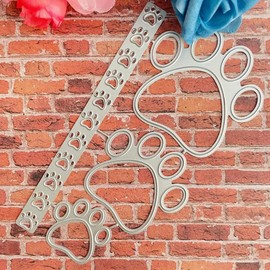 Footprint Frame Metal Die Cuts, Animal Paw Frame Metal Cutting Dies Cut Stencils Card Paper Craft DIY Template Metal Cutting Dies Album Embossing Paper Dies for Card Making Scrapbooking